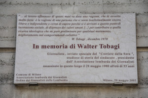 Commemorazione per i 40 anni dallomicidio di Walter Tobagi in via Salaino